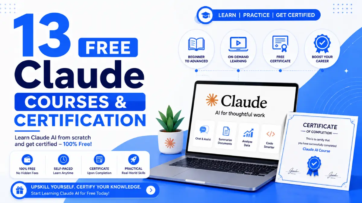 13 Free Claude Courses & Certification